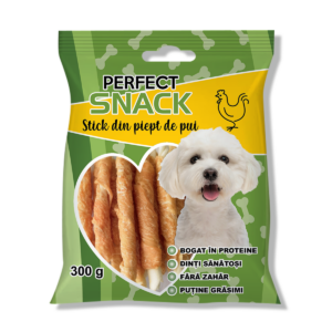 Perfect Snack, recompense delicioase pentru caini, Stick din piept de pui– 300 g