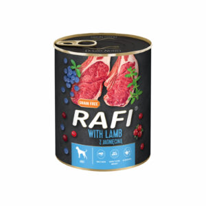 RAFI hrana umeda pentru caini, cu miel, afine si merisoare 800 g