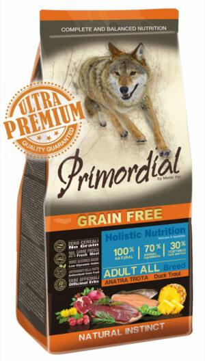 Primordial Grain-Free Holistic Dog Adult Duck&Trout Super Premium 12kg